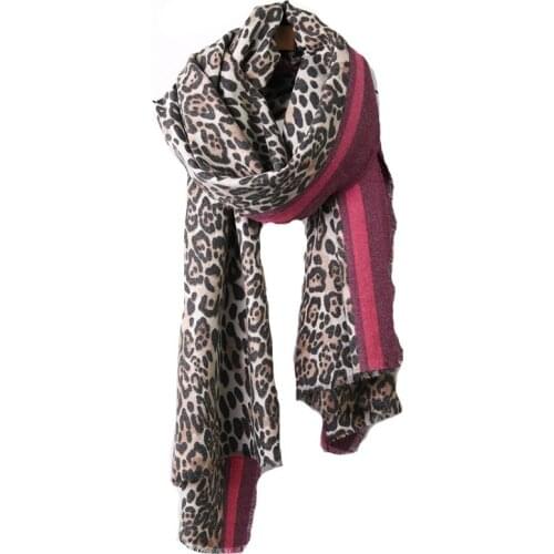 2021 Fashion Newest Warm Leopard Printed Pattern Wool Acrylic Scarf 3Colors 10pcs/lot