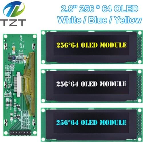 TZT NEW OLED Display 2.8" 256*64 25664 Dots Graphic LCD Module Display Screen LCM Screen SSD1322 Controller Support SPI