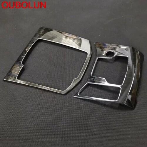 OUBOLUN For Mazda CX-5 CX5 2017 2018 LHD Car Gear Box Panel Frame Cover Sticker Strips Garnish Decoration Car Trim Styling