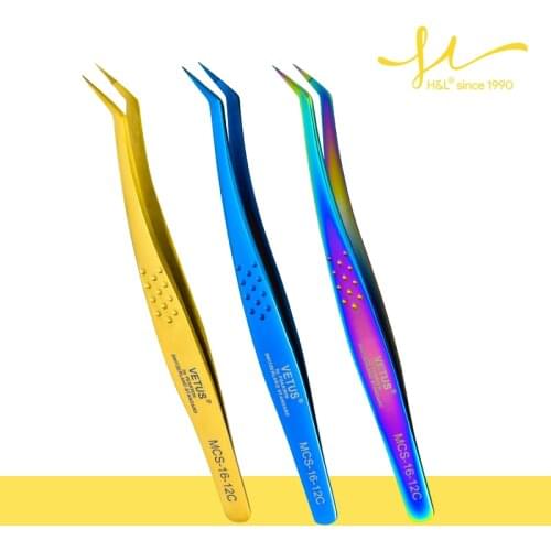 100% Vetus Original MCS Series New Style Premium Eyelashes Tweezers Ultra Fine Tip Improve for 3D 6D Eyelash Extensions