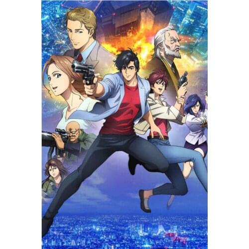 Japanese Anime City Hunter Poster Home Decoration Fashion Silk Canvas Fabric Wall Poster Custom Poster Print More Size