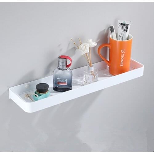 Bathroom Shelf Bath Shower Shelf Aluminum White Bathroom Corner shelf 30-50CM Wall Mounted Black Aluminum Kitchen Storage holder