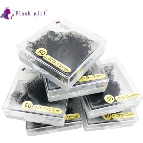 Flash Girl 1000 fans 6D Russia Volume Eyelash Extension Short Stem Lashes C/D Curl Eyelash Extensions Individual Eyelashes