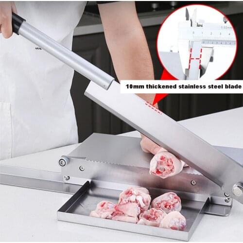 Stainless Steel Bone Cutter Ribs Steak Lamb Chops Chicken Fish Meat Cutting Machine Kitchen Meat Slicer