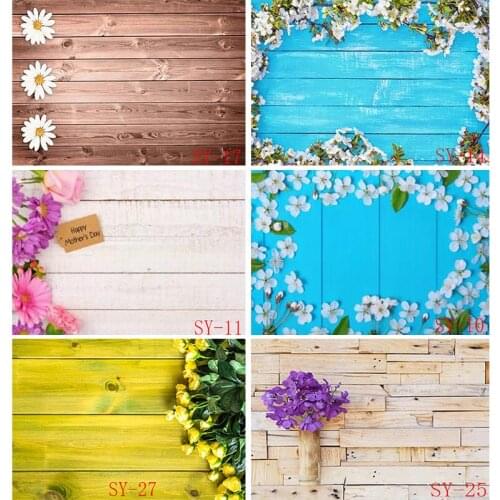 SHENGYONGBAO Art Fabric Photography Backdrops Prop Flower and Wooden Planks Theme Photo Studio Background #SY-07