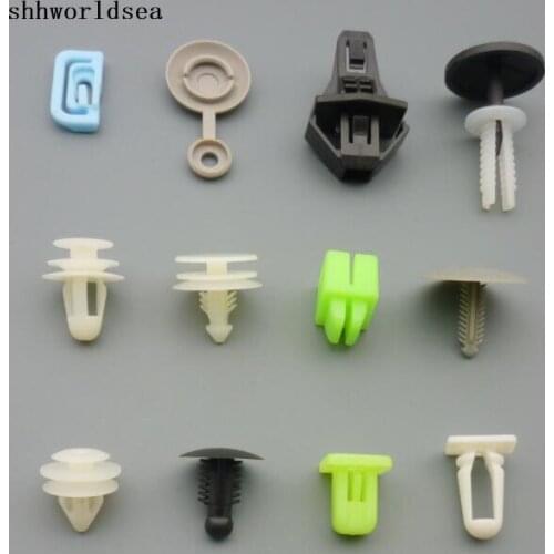 Shhworldsea 100pcs auto fasteners radiator grille clip push type windshield moulding clip coach trim screw grommet for toyota