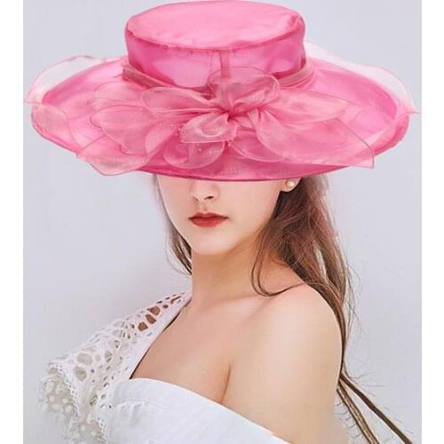 Women Hats Foldable Floral Design Net Yarn Ladies Exquisite Sun Protection Hat for Travel Summer Female Lace Beach Cap 8 Colors