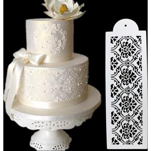 Wedding Cake Stencil Plastic Cookie Cake Stencil Fondant Cake Tool Wedding Flower Cookie Stencil For Cake Decoration 1PCS