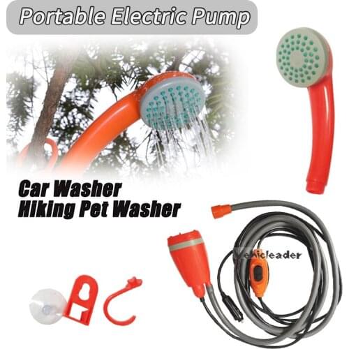 12V Universal Car Washer Shower Set Portable Electric Pump Outdoor Camping Travel Car Washer Hiking Pet Washer