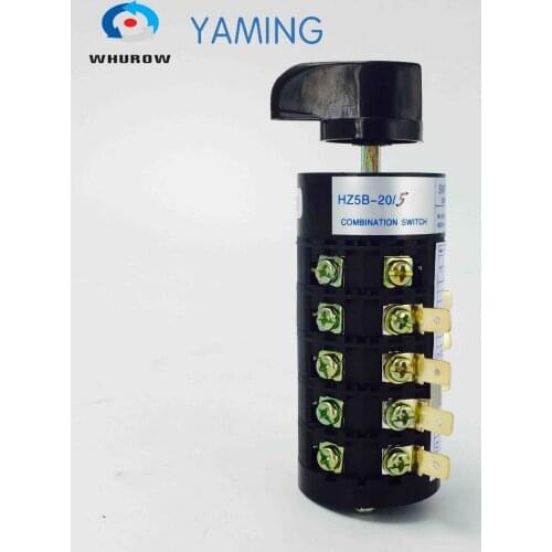 HZ5B-20/5 20A 5 Poles 3 position Universal Changeover Rotary Cam switch electric control motor switches suppliers