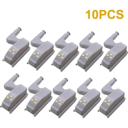 10Pcs LED Under Cabinet Light Inner Hinge Lamp Wardrobe Sensor Touch Night Kitchen Lamp For Cupboard Closet Kitchen Bedroom