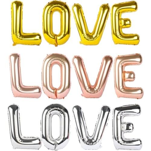 16 inch 32 inch 40 inch rose gold LOVE letter balloons wedding party decoration proposal scene layout aluminum foil balloons