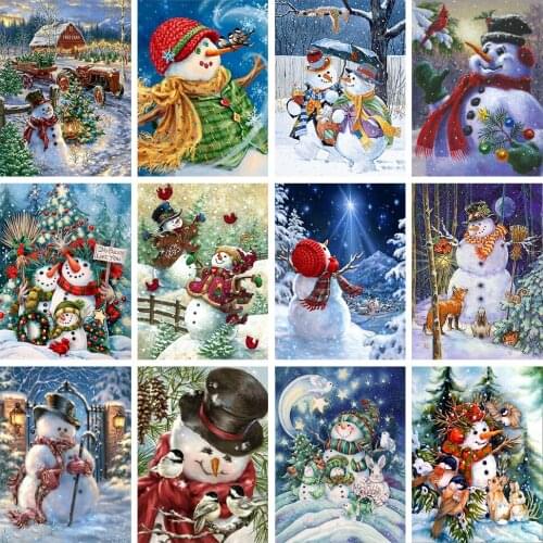 ZOOYA Full diamond Painting Christmas Snowman Resin Drill Embroidery 5D Diy Diamond Painting Handmade Cross Stitch Decor Gift