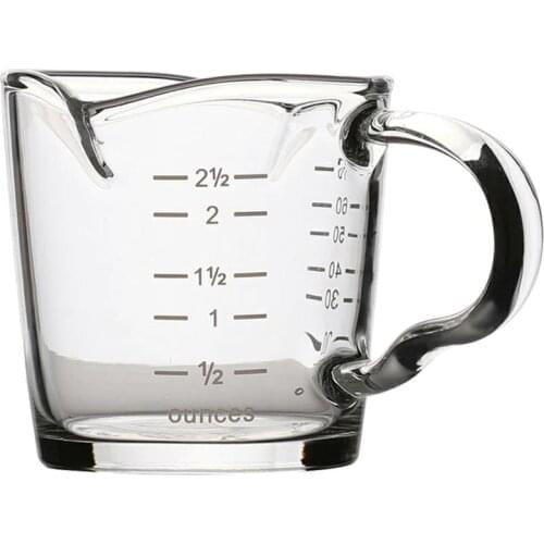 1Pc 51-100ML Measuring Cup Espresso Cup Ounce Cup Temperature Resistant Cup Glass Cup For Restaurant Home Cafe