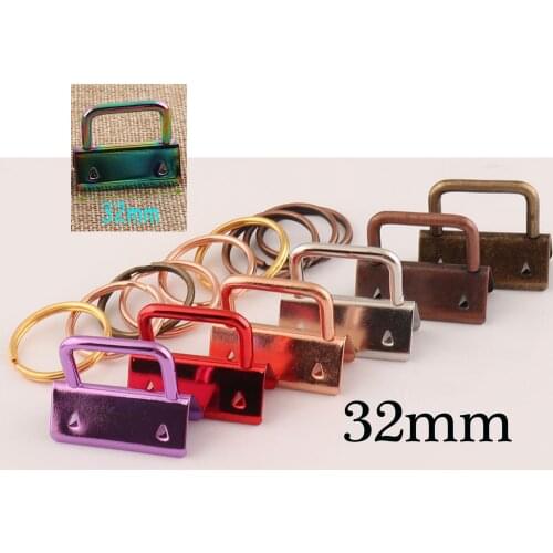 10 sets 32mm Key Fobs Hardware with Key Rings,1.25 Wristlets Key Chains Key Chain Webbing,Key Chains-Wholesale-1 1/4"