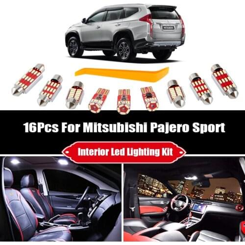 16Pcs For Mitsubishi Montero Shogun Pajero Sport 2 3 2008-2020 Canbus Vehicle LED Bulbs Interior Light Kit No Error