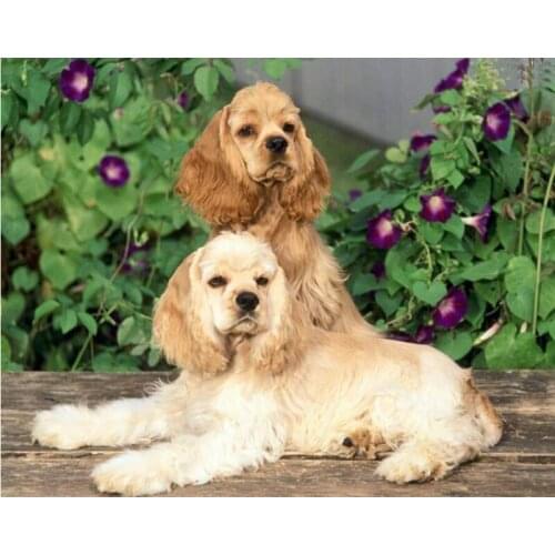 5D Diy Mosaic British cocker spaniel Handmade Diamond Painting cute pet Cross Stitch Kits full Diamond Embroidery dog C581