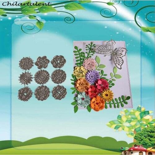 9Pcs/lot 3D Flower Metal Cutting Dies Stencil for DIY Scrapbooking/photo album Decorative Embossing paper Card Making Stamps New