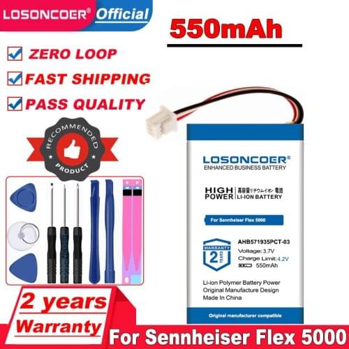 550mAh AHB571935PCT-03 Battery For Sennheiser Flex 5000,Set 880,RS 5000,BAP 800 Acumulator 3-Wire Plug Bluetooth Headset