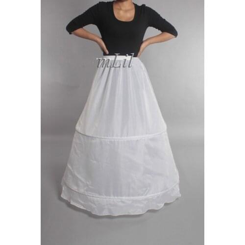 White 2 hoop bridal wedding petticoat underskirt prom skirt crinoline slip skirt
