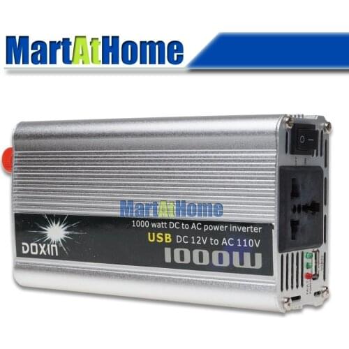 Free Shipping 800W 1000 watts Auto Truck Boat USB Power Inverter 12V DC to 110V AC Modified-sine Wave w/ Universal Socket @CF