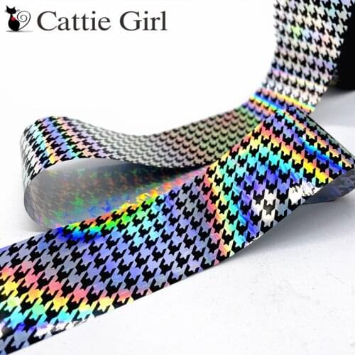 1Roll Houndstoot Nail Foils Holographic for Nails Transfer Paper Laser Butterfly Manicure Wraps DIY Nail Decorations
