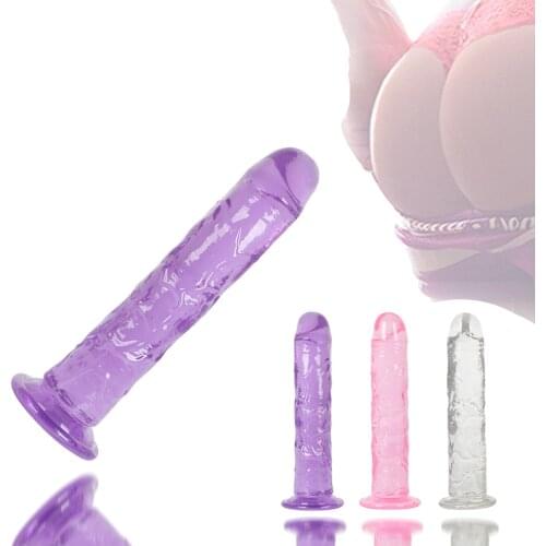 Erotic Soft Jelly Dildo Anal Butt Plug Realistic Penis Strong Suction Cup Dick Toy for Adult G-spot Orgasm Sex Toys for Woman