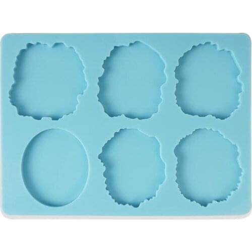 6 Cavity Creative Irregular Patterns Coaster Resin Casting Molds Silicone Epoxy Mold DIY Craft Mold