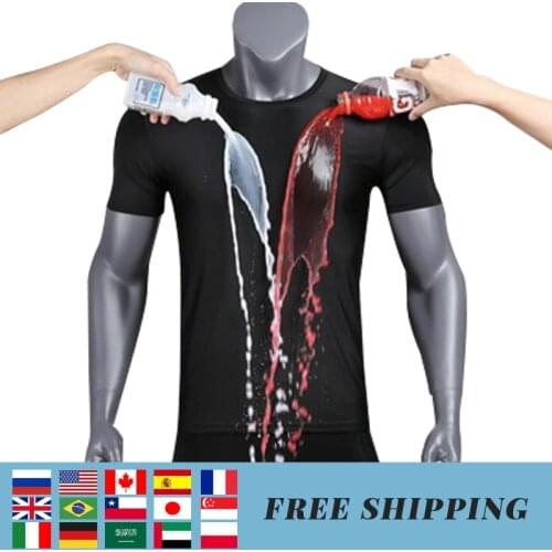 Hydrophobic Anti-fouling T-shirts Man Hiking Clothing Outdoor Camping T-Shirt Waterproof Quick-Drying-Protect Short Sleeve Shirt