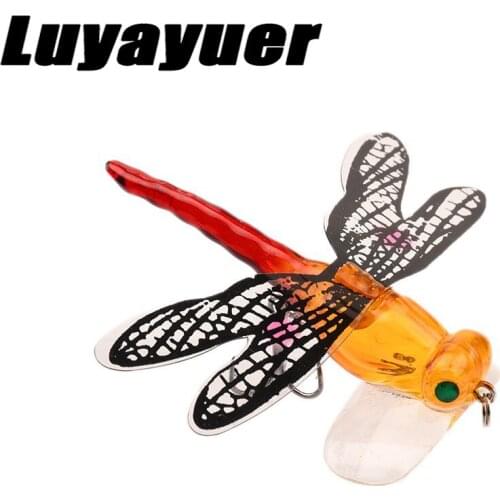 6g 75mm Trout Artificial Bait Wobblers For Trolling Hard Lure Colorful Dragonfly Artificial Simulated Fly Fishing Lure