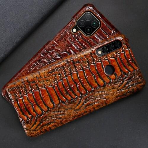 Leather Phone Case For Huawei Mate 40 30 20 20X 10 P20 P30 Lite P40 Pro Plus P Smatr Nova 5T Y6 2018 Y9 2019 Ostrich Foot Cover