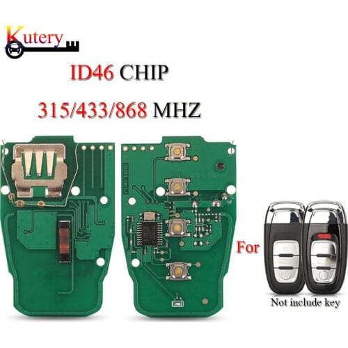 Kutery Remote Car Key Circuit Board For Audi Q5 A4L A5 A6 A7 A8 RS4 Keyless Go 3/4 Buttons 315MHz/433MHZ/868MHZ 8T0 959 754C