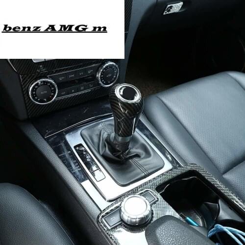 5 Styles ABS Car Gear Shift Head Trim Sticker For Mercedes Benz C Class W204 E W212 GLK X204 CLS W218 A G Class