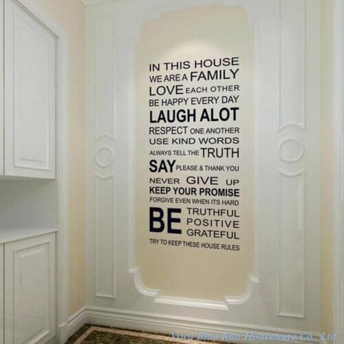 We Are Family Wall Decals Quotes Wall Stickers Home Decor Living Room House Rules Vinyl Removable Home Decorations Wallpaper