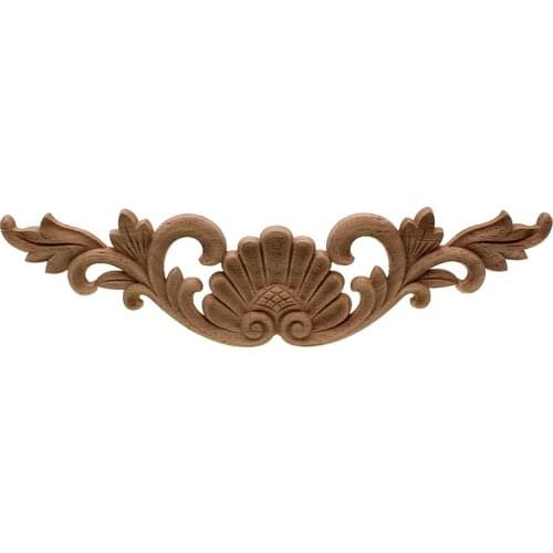 New Arrival Vintage Wood Carved Corner Onlay Applique Unpainted Furniture Cabinet Decorative Figurines Wooden Miniature DIY