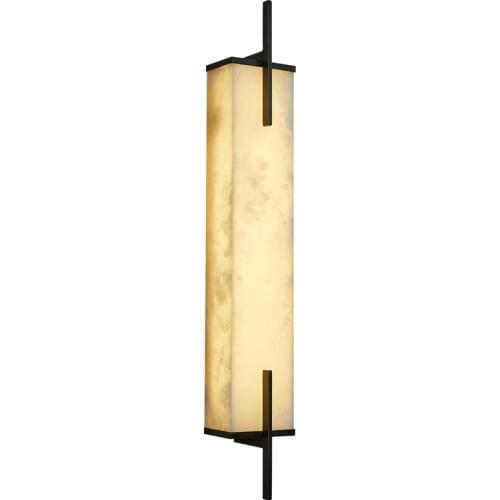 New Chinese style creative villa duplex building staircase living room dining hall corridor all copper marble wall lamp