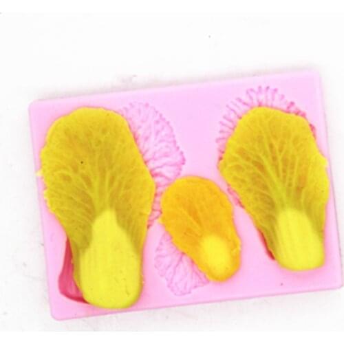 P339 Three - hole cabbages rolled sugar silicone mold cake decoration mold