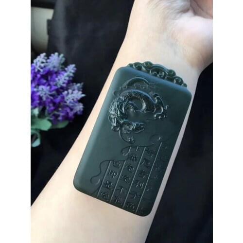 Natural Hetian jade jade dragon pendant pendant, full of shape hp369