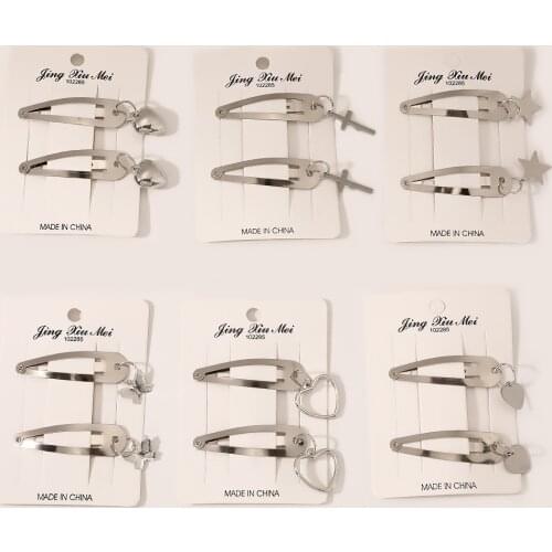 Cross Love Five-pointed Star Pendant Hairpin Metal Pendant Bb Clip Side Seamless Broken Hair Bangs Small Clip Hair Accessory