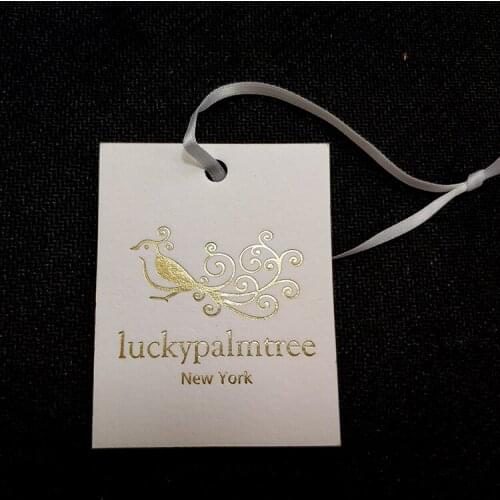 Professional design Custom embossed recycled pants hang tags