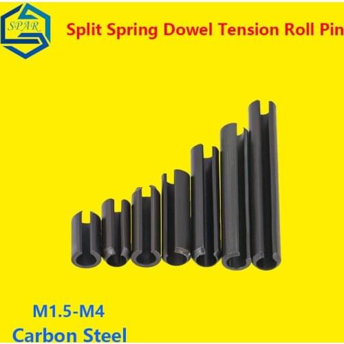Split Spring Dowel Tension Roll Pin Elastic Cylindrical Cotter Pin Dowel Elastic Cylindrical Slotted Pin Split Pins GB879 Black