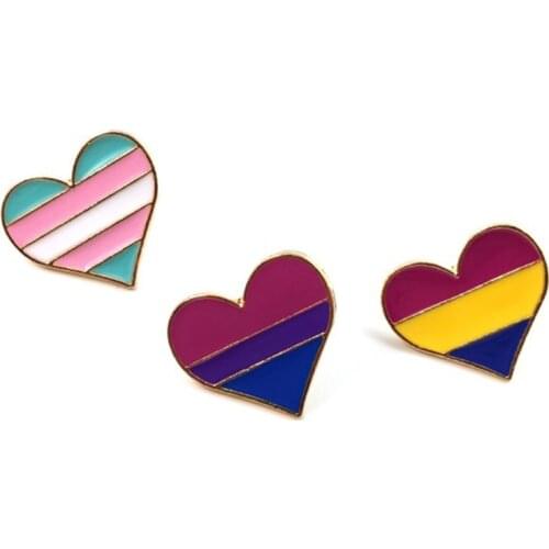 Rainbow Heart Shaped Pride Badge Symbol Pin Metal Badges Decorative Brooch Pins For Clothes Brooch Jewelry