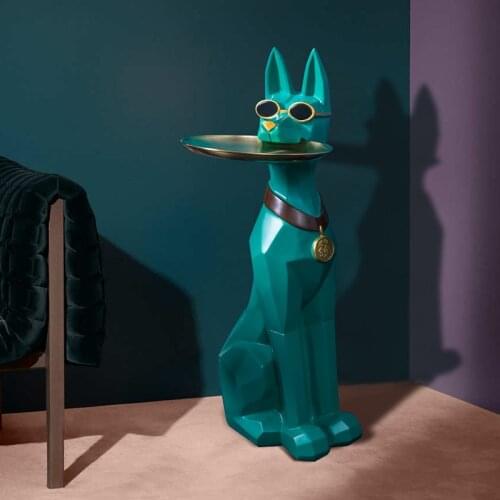 Home Decor Statue Sculpture Nordic Creative Modern Living Room TV Cabinet Next To The Home Floor Doberman Resin Ornaments