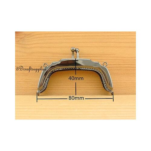 Bag frame sewing purse frame metal frames fancy die casting 8 cm gunmetal B1