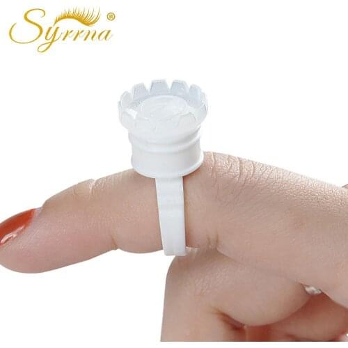 Syrrna 100pcs False Eyelashes Blooming Cups Lashes Planting Grafting Rapid Bloom Flower Glue Cup Eyelash Extension Makeup Tools