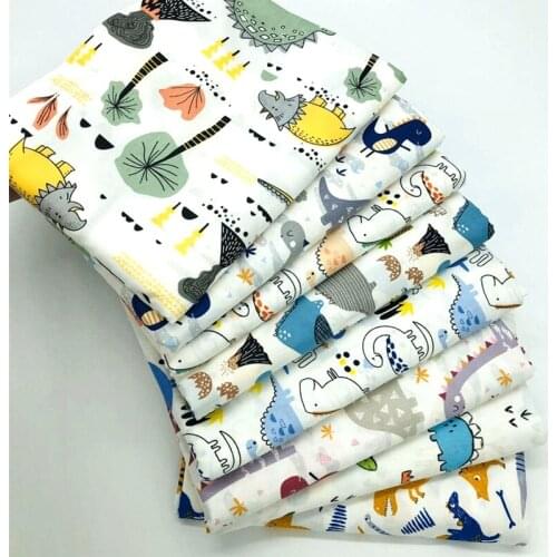 5p/6p/7p/8pcs Floral Patchwork Cartoon Animal Fruit Pastoral Printed Fabric Hand Sewing Accessories 100% Cotton for Kids DIY