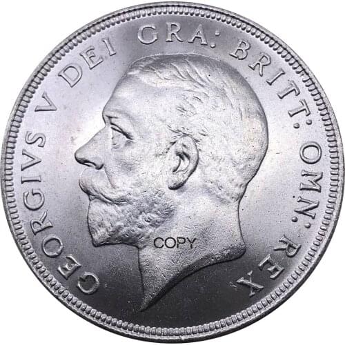 UK 1927 Coin Great Britain 1 Crown George V Wreath Crown Cupronickel Plated Silver Metal China Casting Commemorative Copy Coins