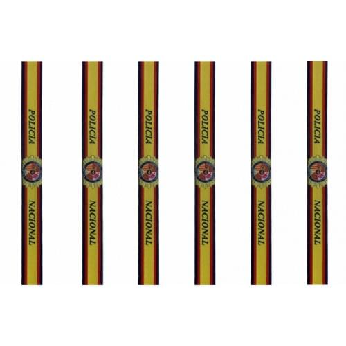 Pack of 6 fabric bracelets embroidered national police body CNP 30 cm