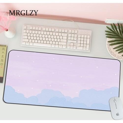 Vime Anime Computer Keyboard Anti Slip Table Pad Desk Mats Kawaii Mousepad Fresh Sky Scenery Oil Painting gaming accessories