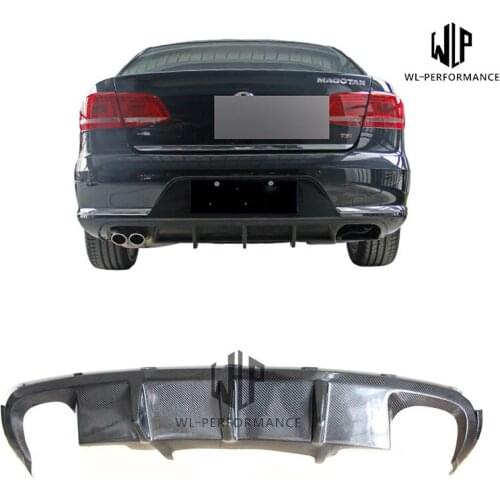 VW Carbon Fiber Rear Bumper Lip Diffuser Double Out Car Styling For Volkswagen Magotan JSK Style Car Body Kit 2012-2016